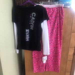 Calvin Klein Girls 2piece NWT Pajama Set